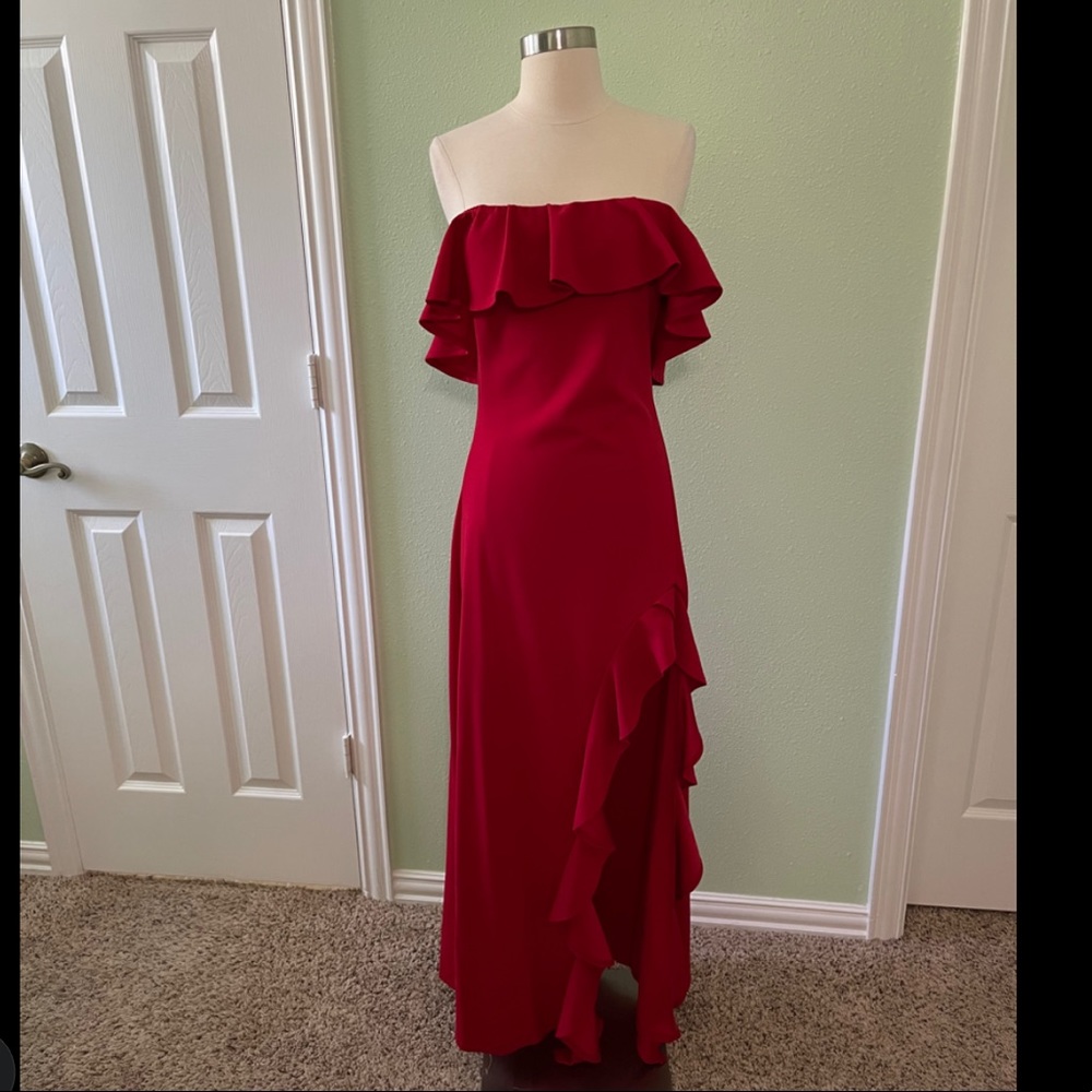 Red dress with slit